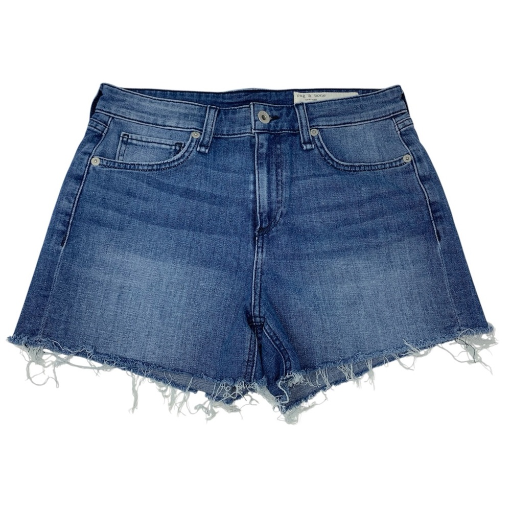 rag & bone Drew Low Rise Classic Medium Wash Blue Jean denim Shorts size 26